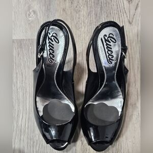 Gucci Patent Leather Sling Back Heels